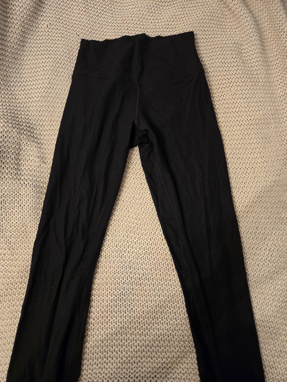 Lululemon Black Ribbed High-Waist Leggings